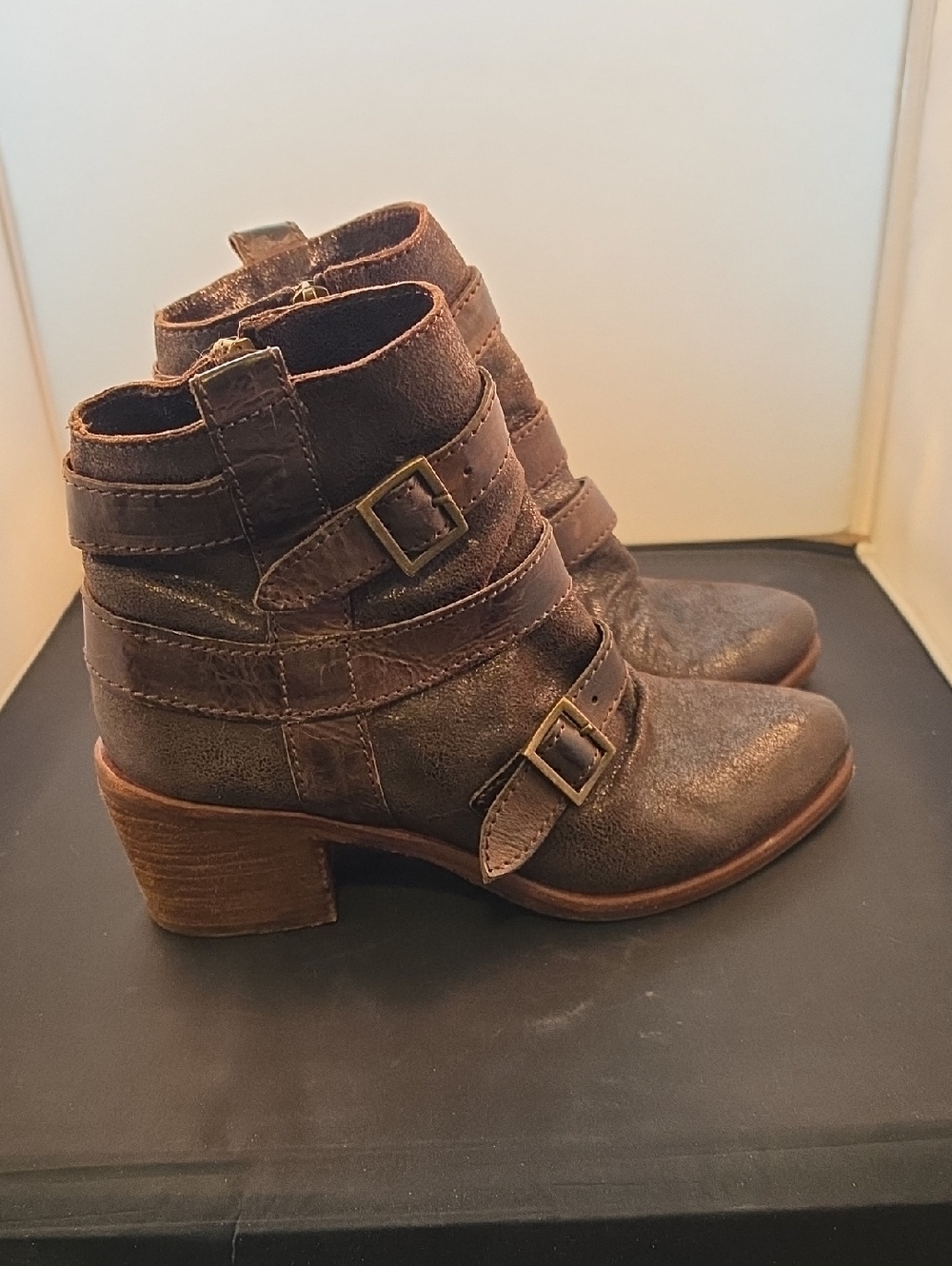 KDB Kelsi Dagger Brooklyn Women's Grand Distressed Strappy Ankle Bootie